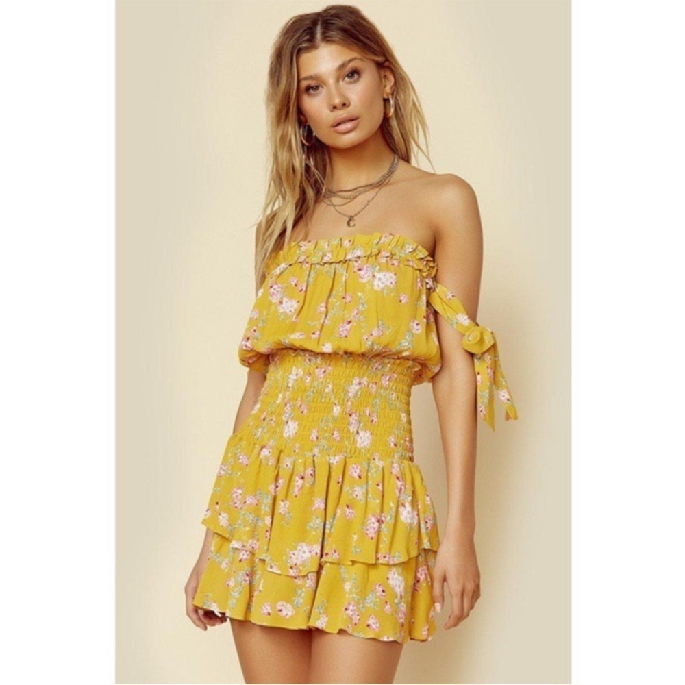 Blue Life Ballerina Romper‎ Yellow Floral Medium